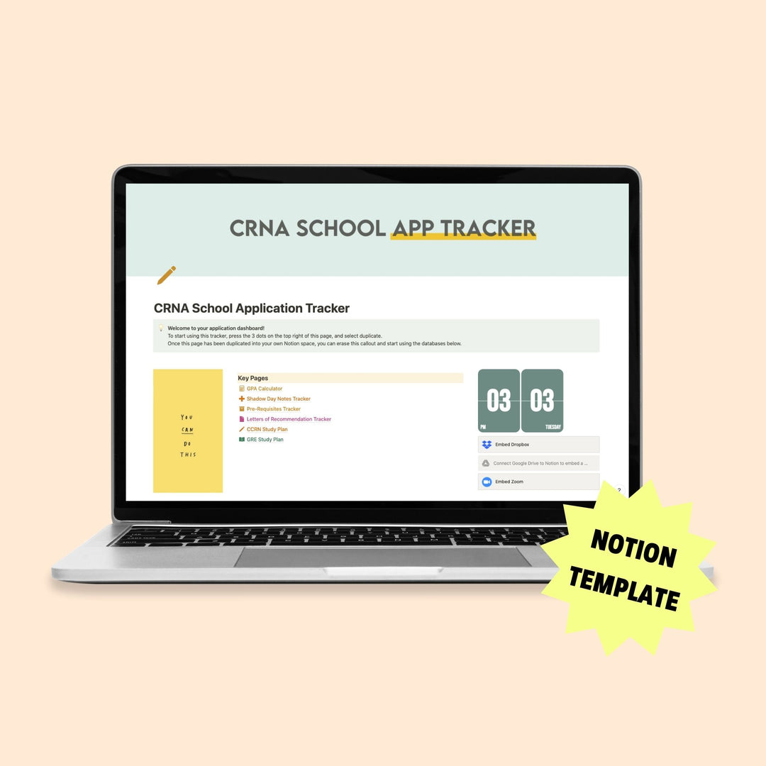 CRNA School Application Tracker